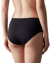 Black seamless high-waist brief with smooth stretch fabric and full coverage fit.