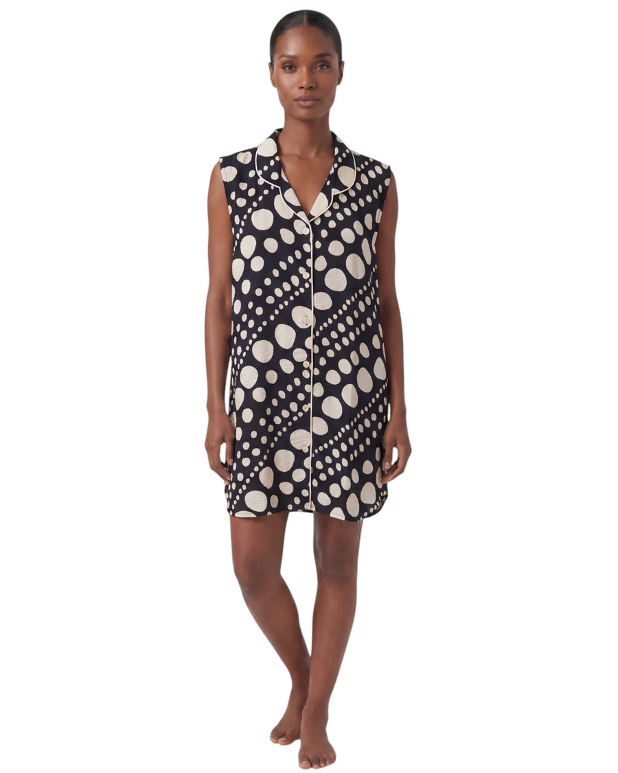 Women's wearing polka dress