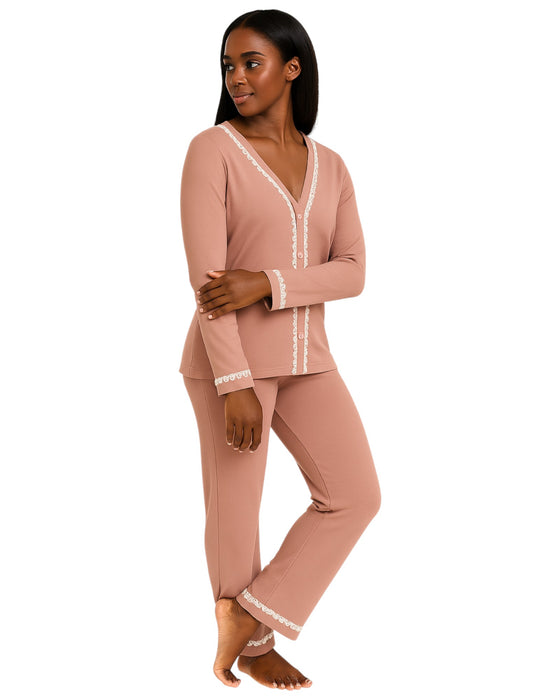 Lace Trim Pajama Set