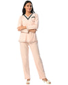 3 Piece Contrast Trim Pajama Set
