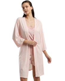  Women's Pink Cami Top & Shorts Sleepwear Set with Robe