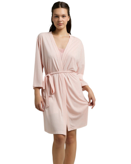 Women's Pink Cami Top & Shorts Sleepwear Set with Robe