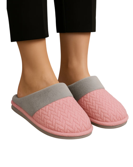 CozyKnit Quilted Plush Slippers