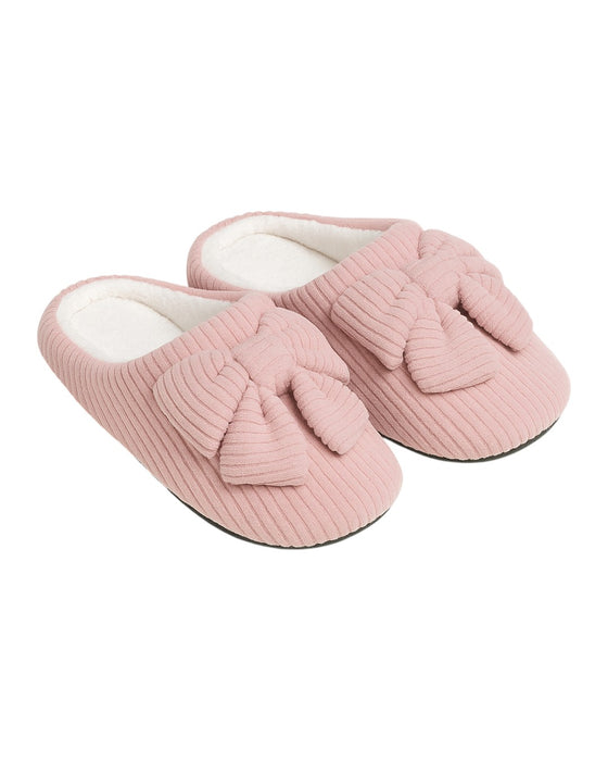 Blush Pink Ribbed Slippers