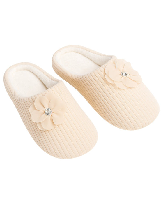 Slippers with Flower Detail