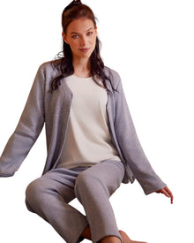  Soft Loungewear Set with Buttoned Jacket