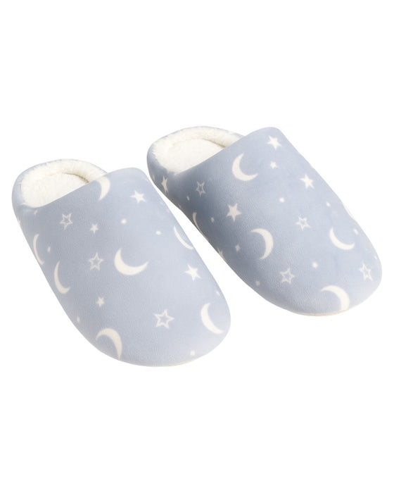Light Blue Moon & Star Slippers