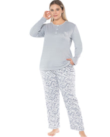  Printed long pants with long sleeve top 