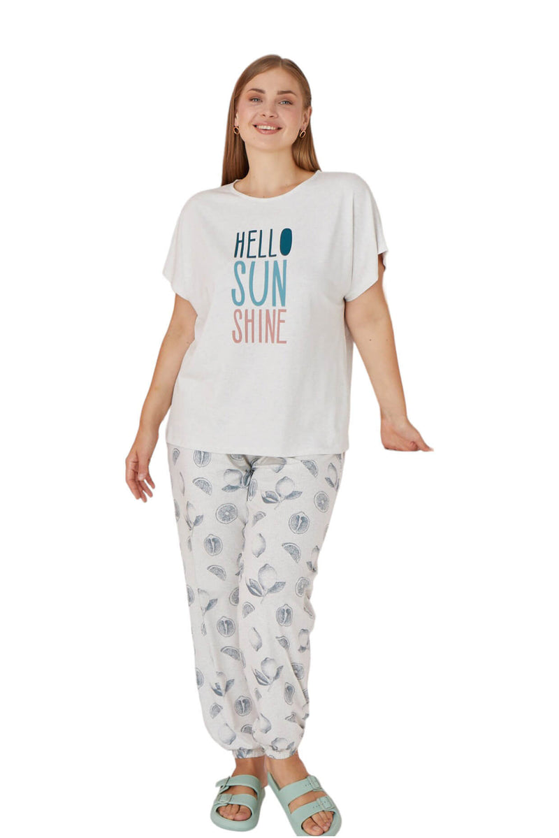 Chic Dreams Printed Long Sleeve Top with Cozy Long Pants Sleepwear