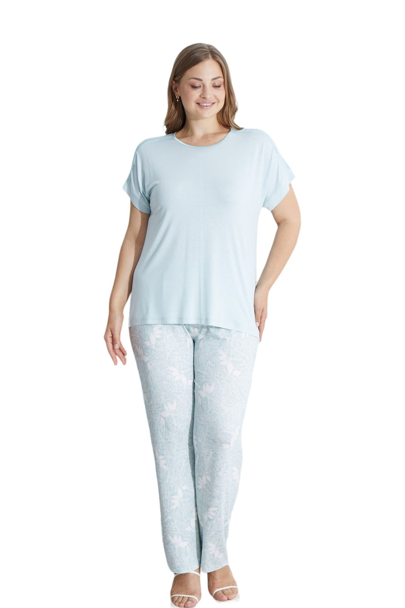 Chic Dreams Printed Long Sleeve Top with Cozy Long Pants Sleepwear