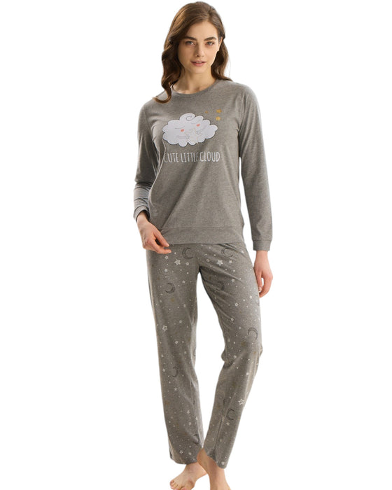 cloud printed sleepwear set 