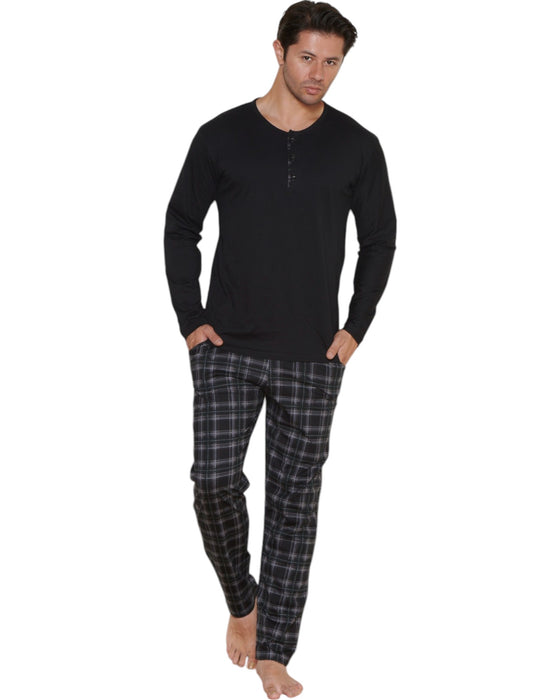 plaid men long pants with top