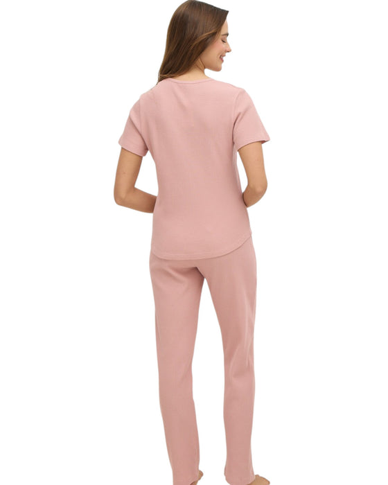 Pink Daisy T-Shirt & Pajama Set for Women