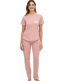  Pink Daisy T-Shirt & Pajama Set for Women