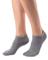 Women's grey bamboo ankle socks featuring a low-cut design, soft knitted texture, and elastic ribbed cuffs for everyday comfort.