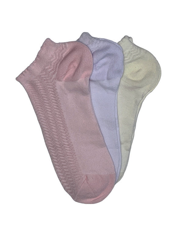 Multicolored Plain Cotton Socks