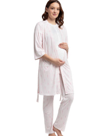  Women’s Maternity 3-Piece Nightwear Set