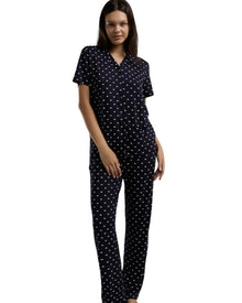  Women's Printed Cotton Pajama Set