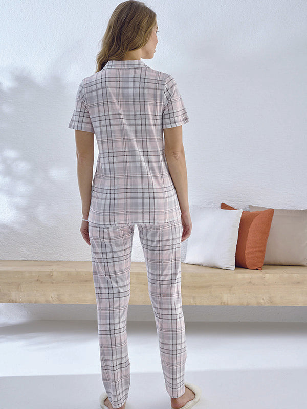 model wearing pajamas set